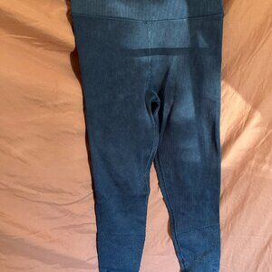 Acid Grey Ribbed and Waffle Button Aerie Legging
